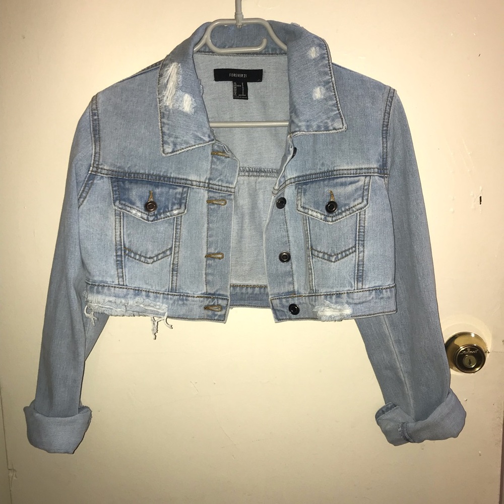 Forever 21 cropped jean jacket